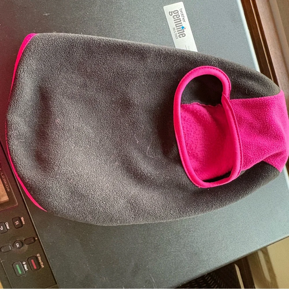 Black & Hot Pink Fleece Mask